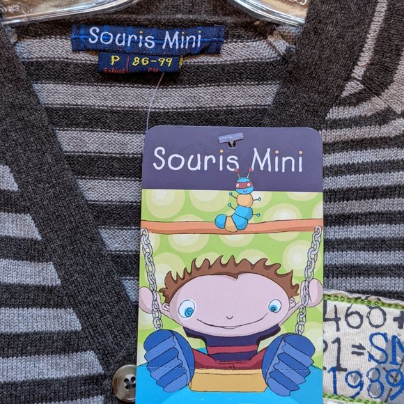NWT Toddler Boy (4-5T) - SOURIS MINI Striped Cardigan - Picture 4 of 6